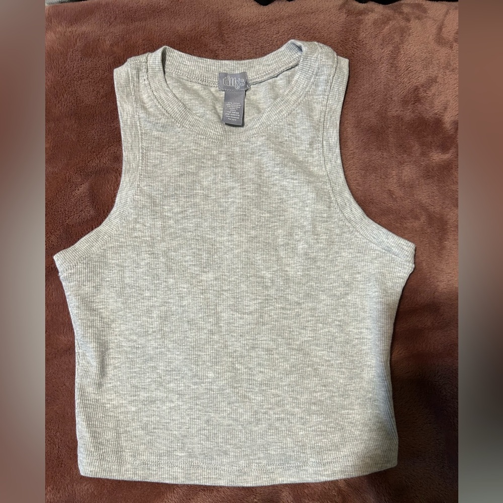 Tilly's Light Gray Ribbed Tank Top